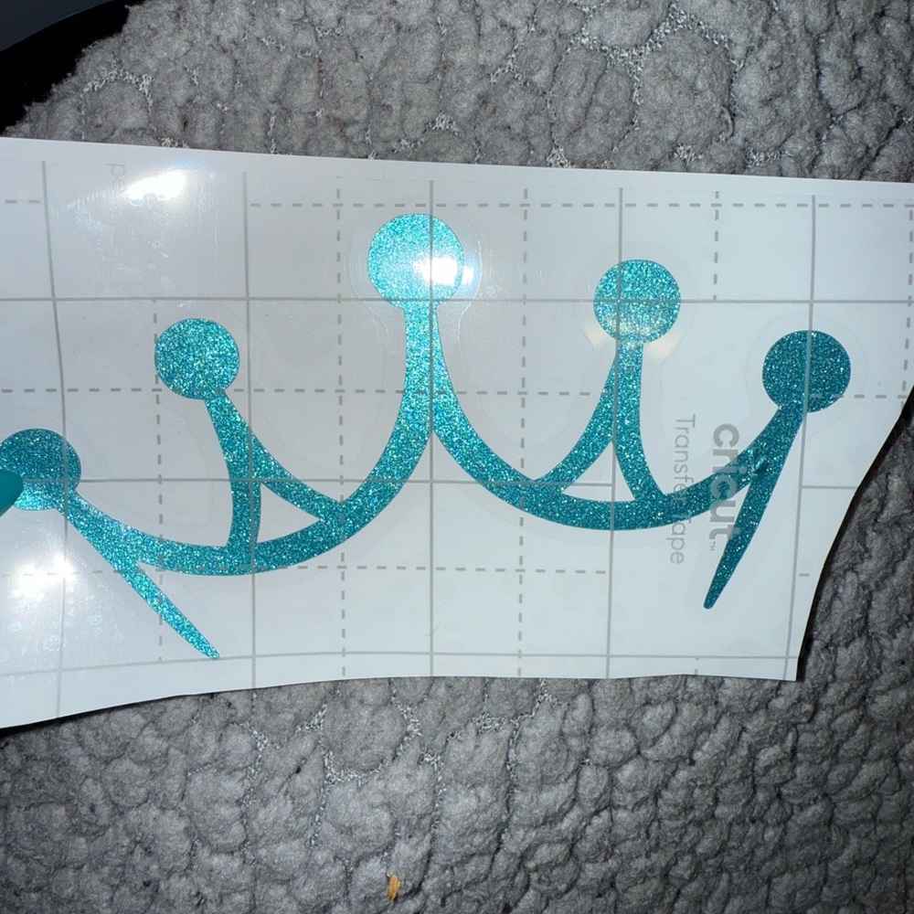 Cricut Teal Glitter Crown Sticker